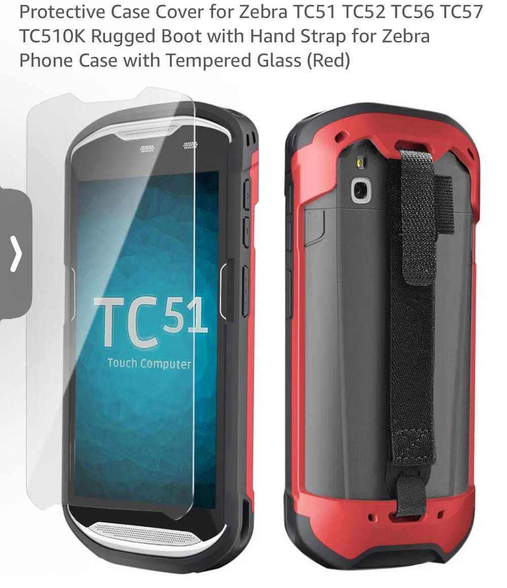 mewgulf Protective Case Cover with Hand Strap and Tempered Glass for Zebra TC51/